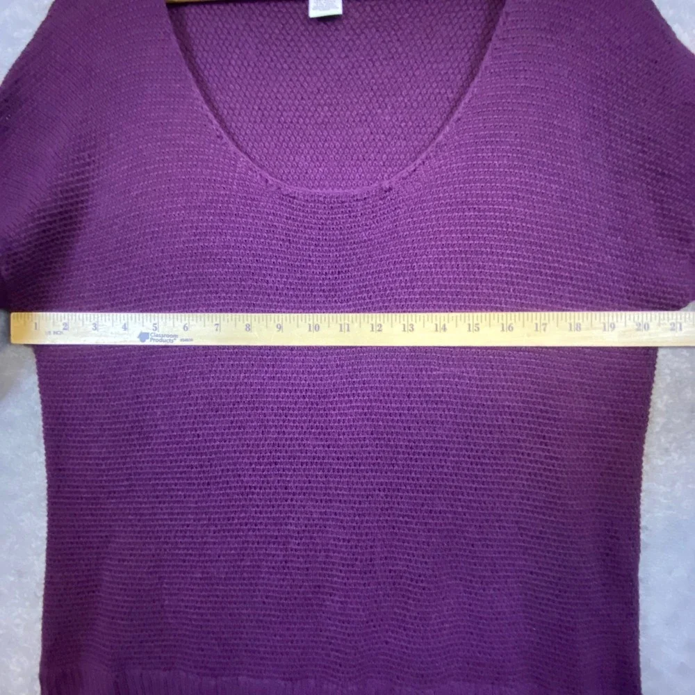Soft Surroundings Women's Purple‎ Wool Blend Knit Ruffle Bottom Sweater Size L